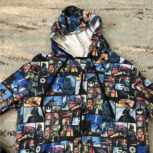 Star Wars Hoodie Full Zip All Over Print Scene Sweatshirt Jacket Adult XL